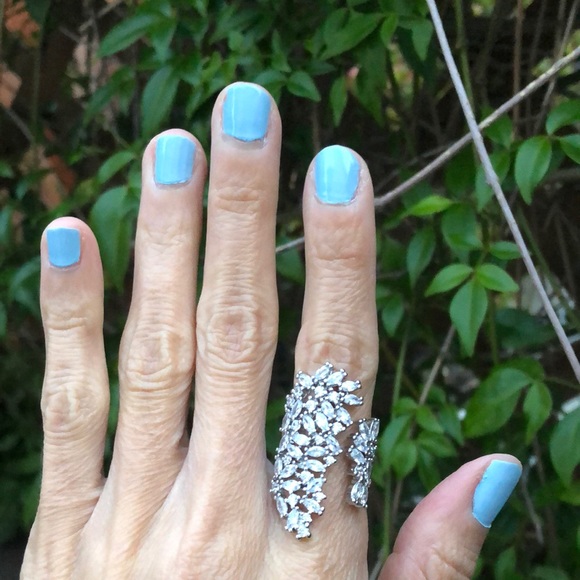 Cubic Zirconia Adjustable Statement Ring